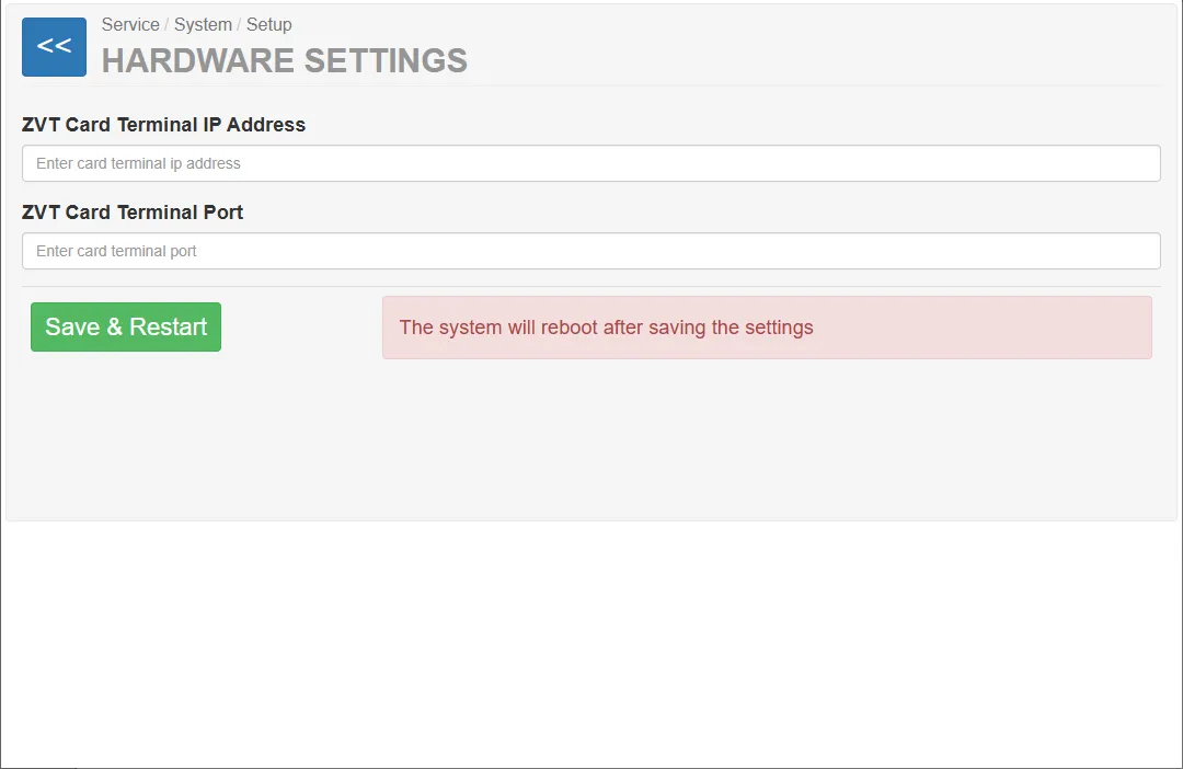 Hardware Settings