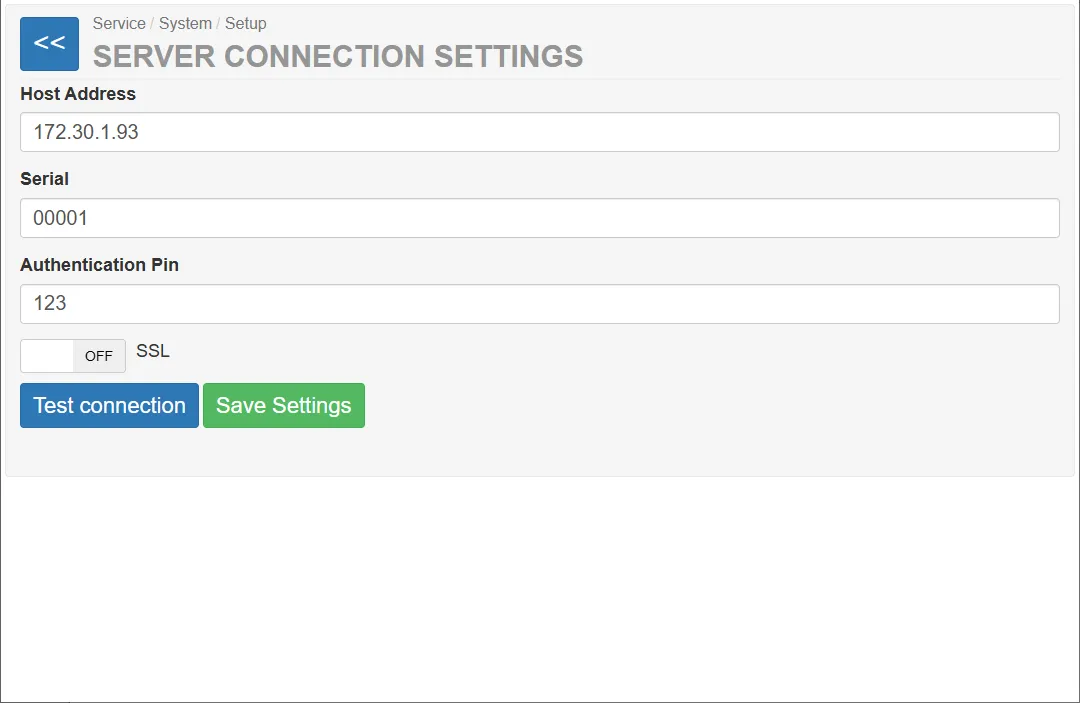 Server Connection Settings